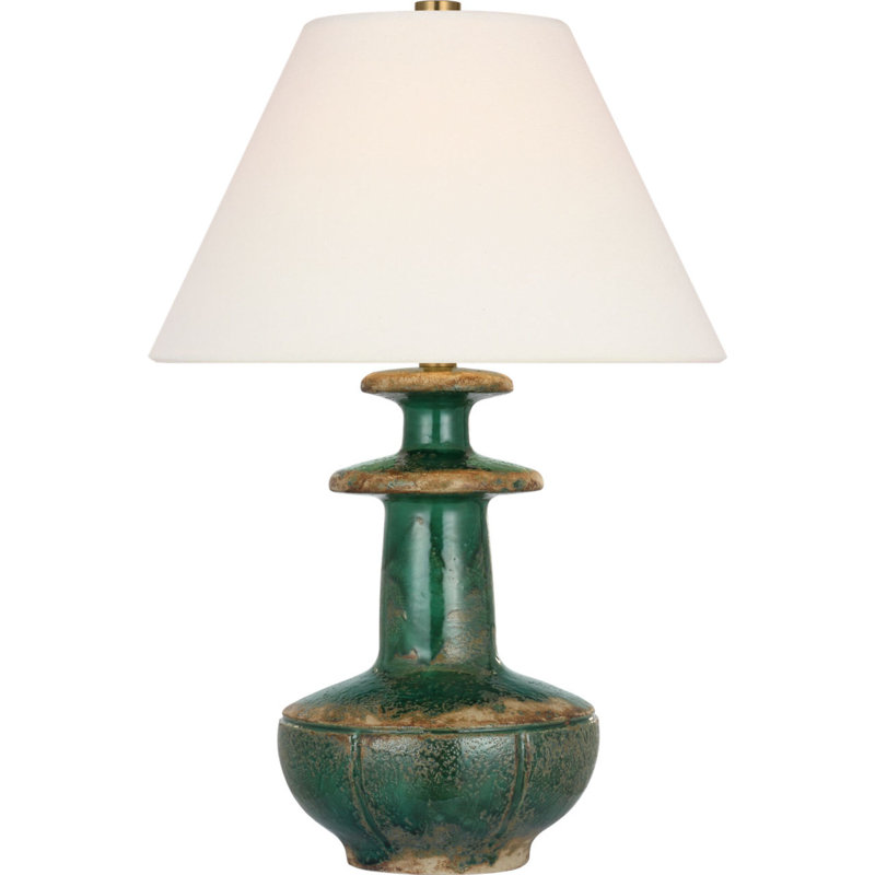 Temara 28" Table Lamp with Linen Shade, Corsican Green