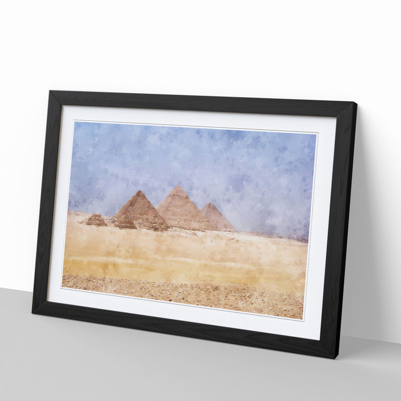 Great Pyramids of Egypt - Picture Frame Graphic Art, Black Framed, 27cm H x 36cm W x 2cm D