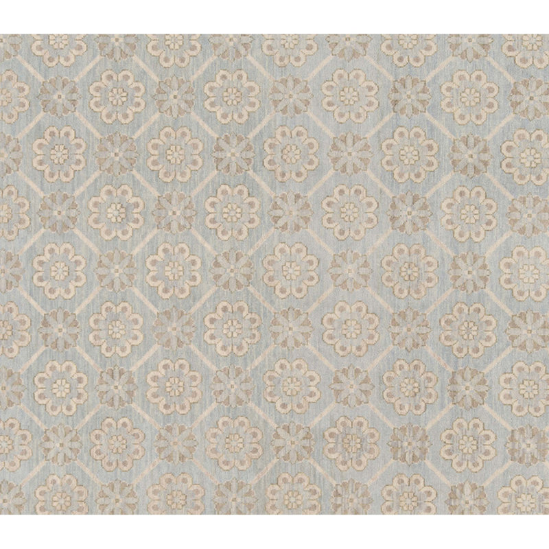 Hand-Knotted High-Quality Multi-Colored and Light Blue Area Rug