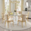 Round Glass Dining Table Set, O-Shape Pedestal Table with Velvet Upholstered Chairs-1757475104-1766007701-1766007703