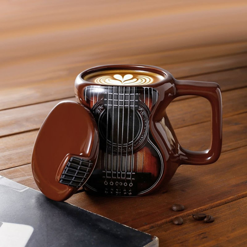 a mug Guitar-shaped Mug, A
