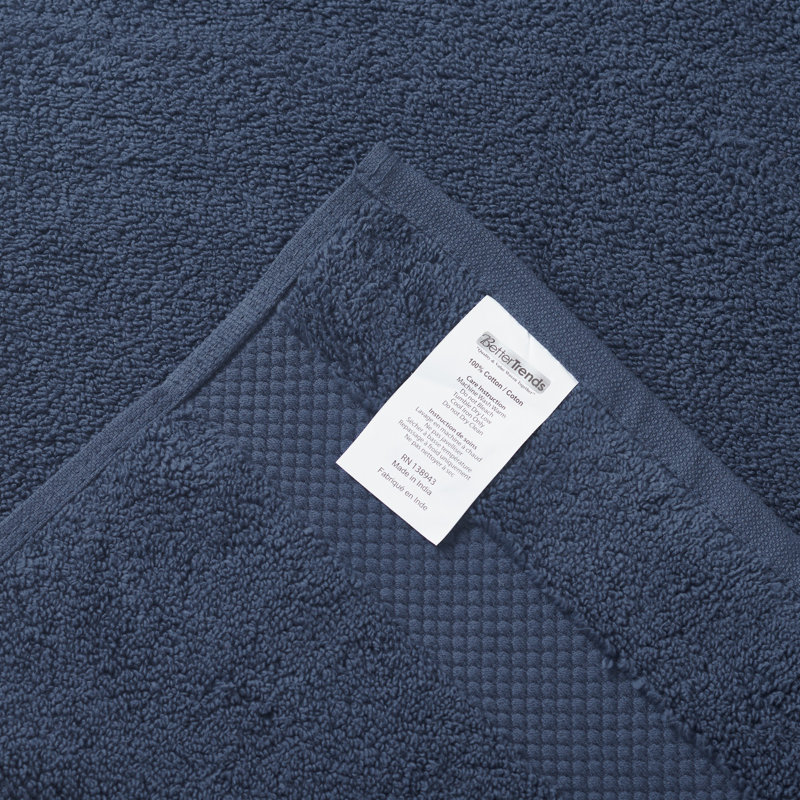 Essuie-mains ultra doux 100% coton Splash 100% coton très absorbant et zéro torsion, respirant et léger 550 g / m², Marine