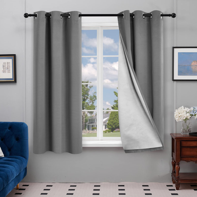 Paire de rideaux occultant avec œillets Eider & Ivory ™, L 42 po x L 63 po, Gris clair