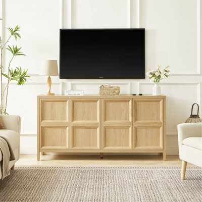 67'' Modern Sideboard Storage Cabinet With Tip-On Opening, Soft-Close Hinges, And Tilt-Proof Wall Mount, Bedroom Dresser