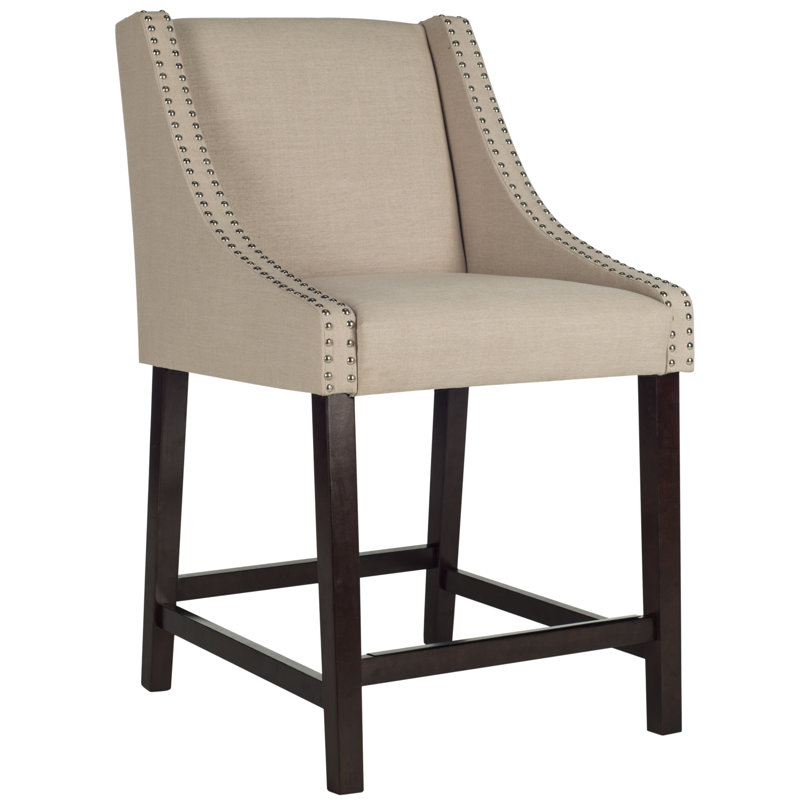 Tabouret de bar et de comptoir Stirling, Beige, Tabouret de comptoir (siège d'une hauteur de 25,5