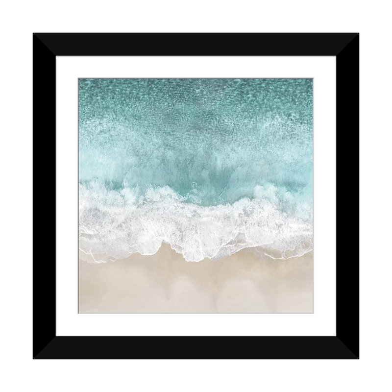 «Ocean Waves I», estampe numérique sur toile tendue sur toile, H 16 po x l 16 po x P 1 po, Cadre noir
