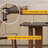 Retro style rectangular solid wood rock table set-111031088
