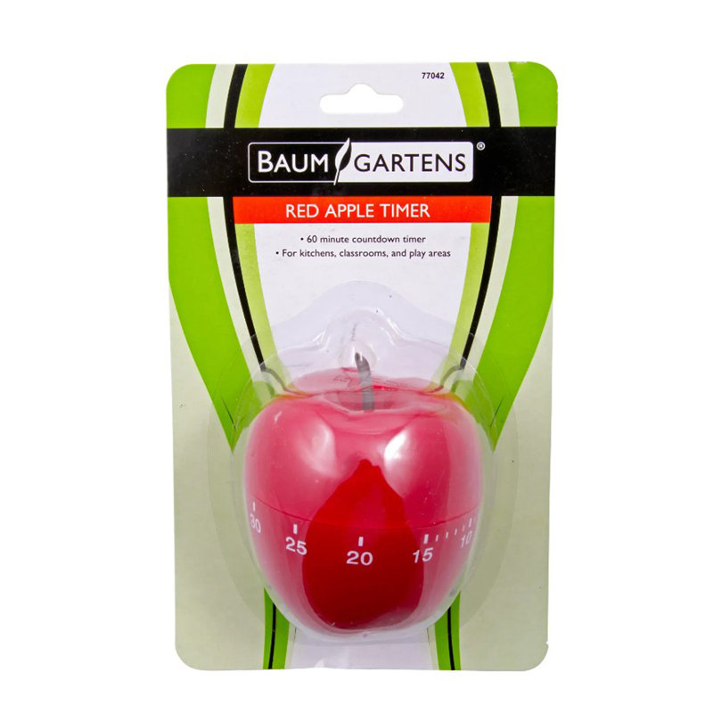 Baumgartens Apple-Shaped Timer, Red, Pack Of 3