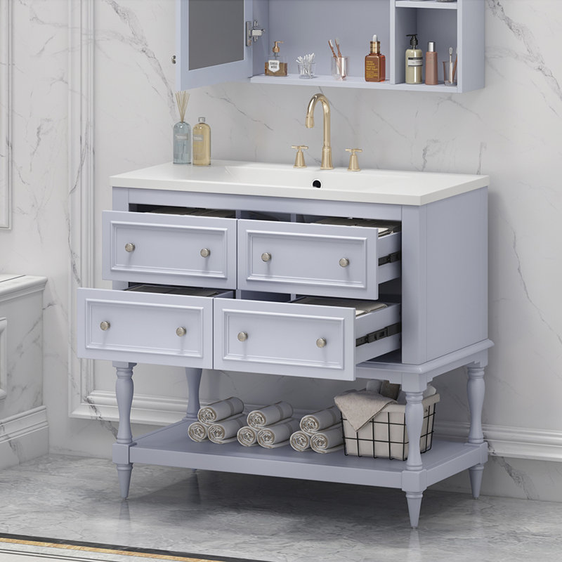 Meuble-lavabo simple 36,01 po avec plateau en bois manufacturé Drusus