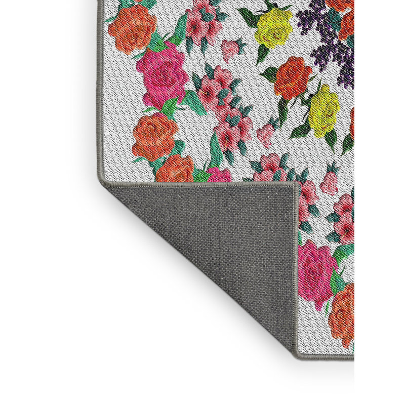 Tapis décoratif rose, Rectangle 5 pi x 7 pi