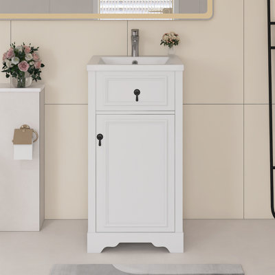 Meuble-lavabo autoportant de 20 po avec lavabo en céramique