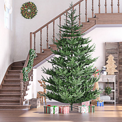 Foot Artificial Christmas Tree, Pine Hinged Xmas Tree with 1218 Realistic Branches