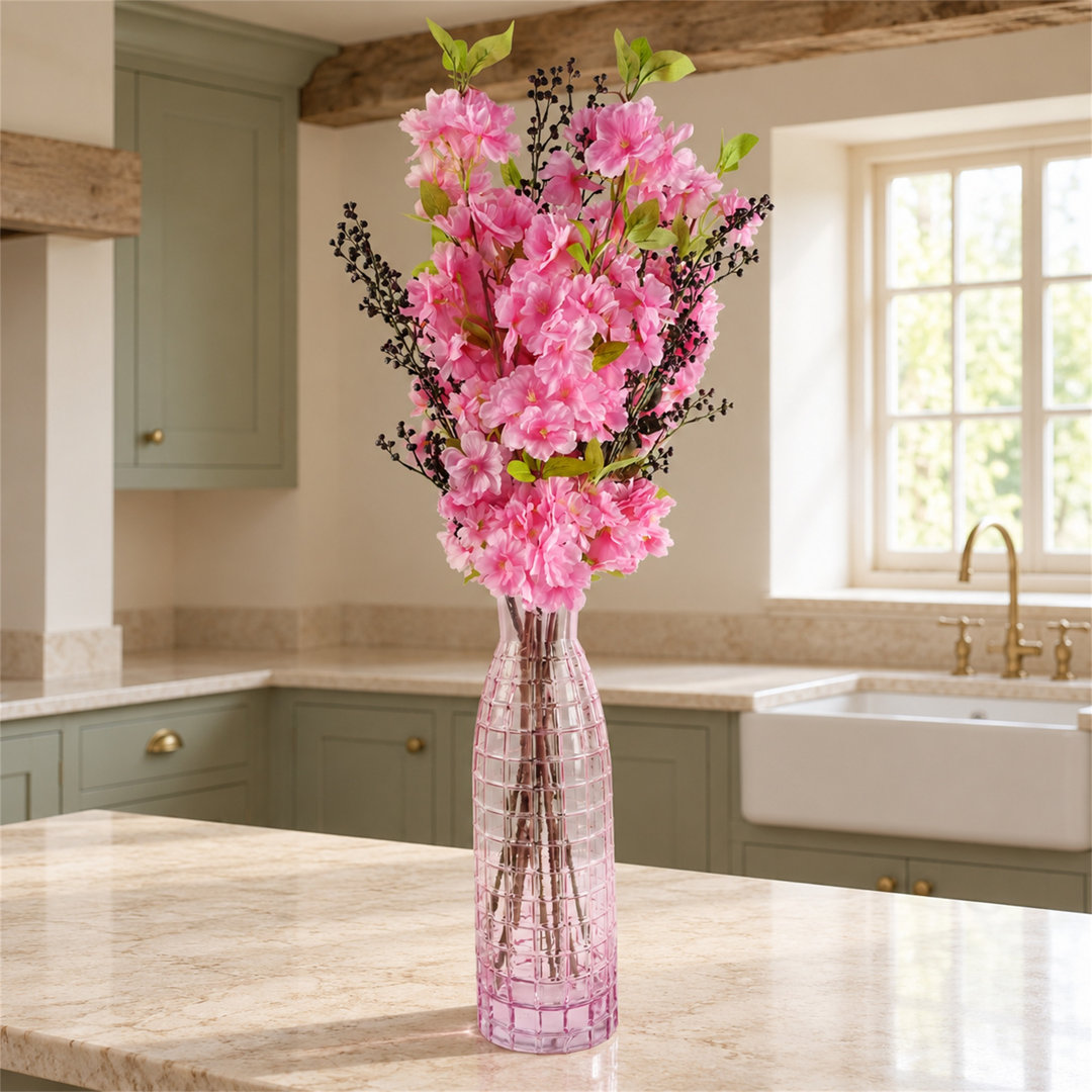 100 cm H Artificial Faux Floral in Glass Vase - Image 4