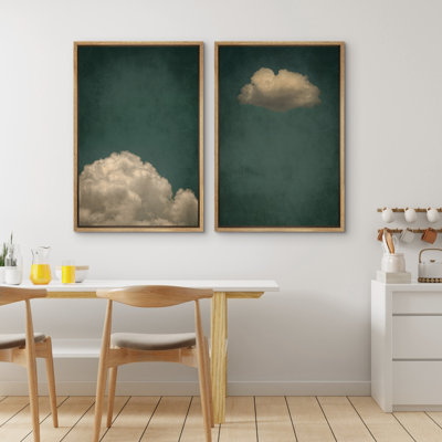 Green Clouds Vintage Illustrations Rustic Decor Living Room Decor BRC189