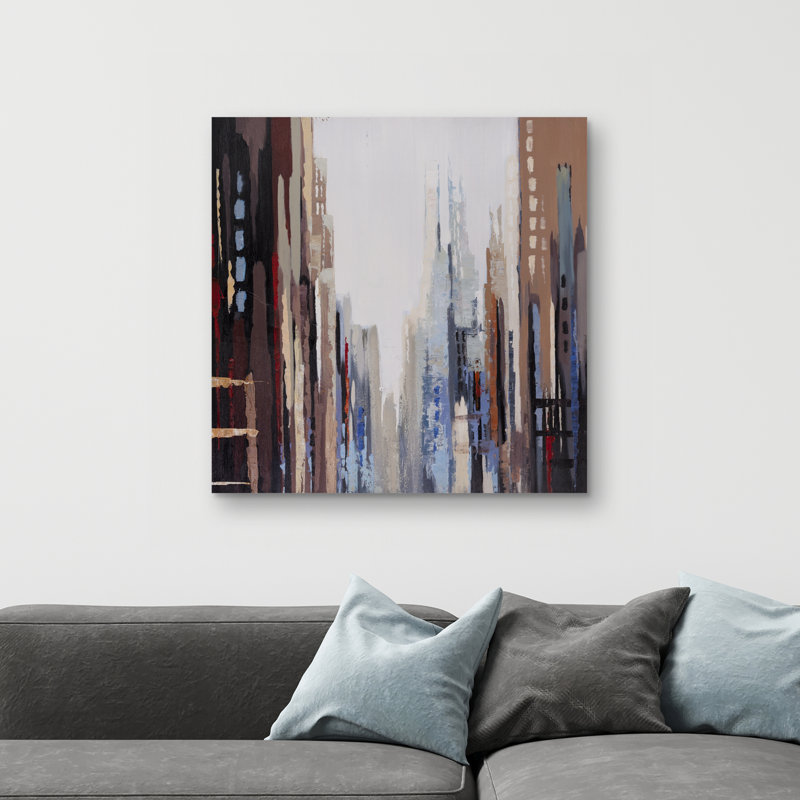 Abstract buildings - 32"x32" art on canvas