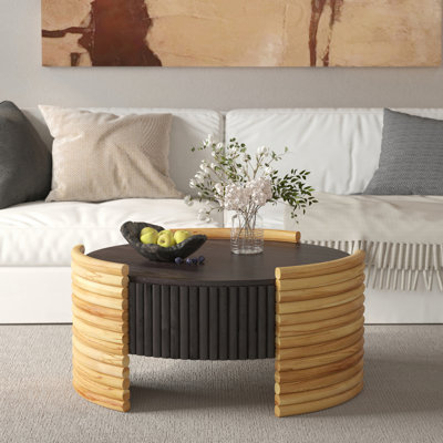 Table basse à plateau rabattable avec rangement