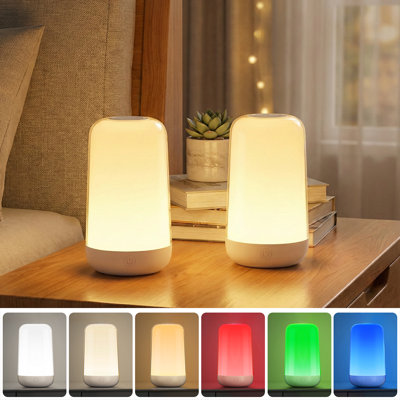 Dimmable Touch Night Light Rechargeable RGB Bedside Lamp