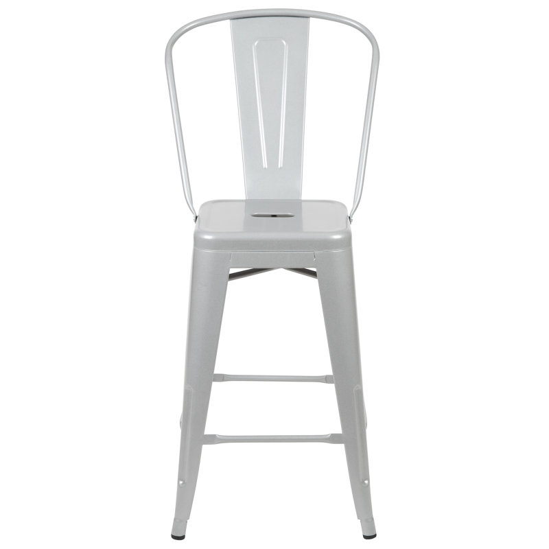 Tabouret de bar Iddings, Argent lustré, 4, Tabouret de bar (siège d'une hauteur de 30 po)