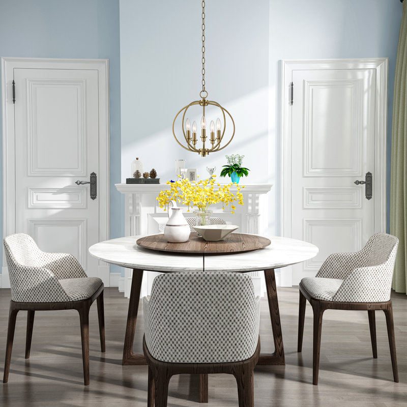 Remer 5 - Light Globe Chandelier, Antique Brass