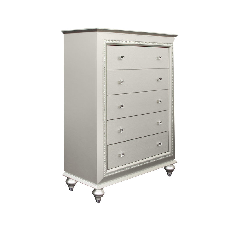Commode 5 tiroirs Kinnaird, Champagne