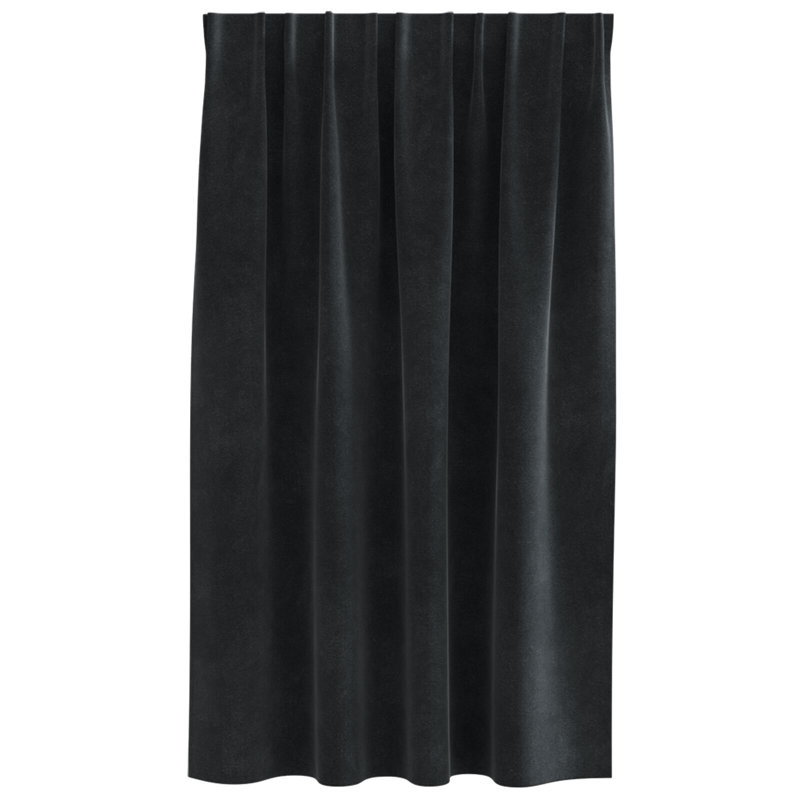 Curtains Polyester 140Cm Sound-Absorbing, Black, 140cm Width x 140cm Drop