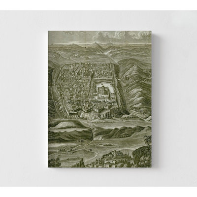 Plan Of Jerusalem Poster Print, Green Living Room Decor, Holy Land Poster, Biblical Places Art, Rustic Map Art, Classroom Art Print