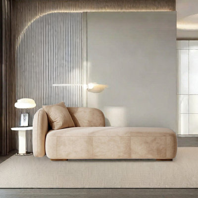 Chaise longue rembourrée en flanelle à haute élasticité