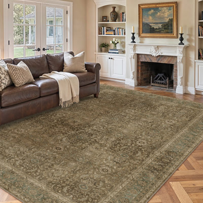Vintage Oriental Washable Area Rug With Non-Slip Backing