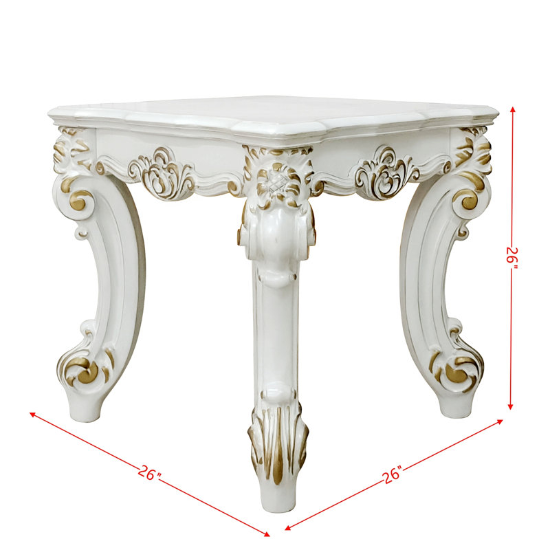 Table de bout carrée Haylah, H 26,05 po x l 26,05 po x P 26,05 po