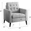 Chaise d'appoint rembourrée en lin avec accoudoirs et capitonnage pour le salon et la chambre à coucher, standard-418516431