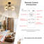 19.68" Black Crystal Caged Ceiling Fan With Light – Remote Control, Reversible Blades For Glam Bathroom & Dining Room