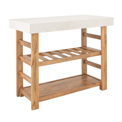 Console en bois et noyer marbré