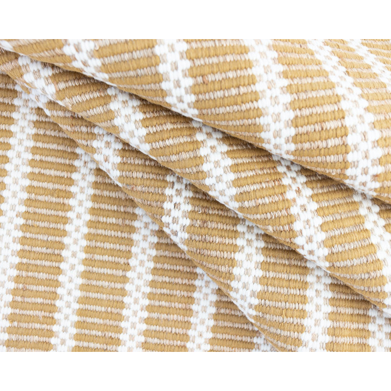 Jute & Wool Striped Rug, Ochre Brown, 8' x 10'