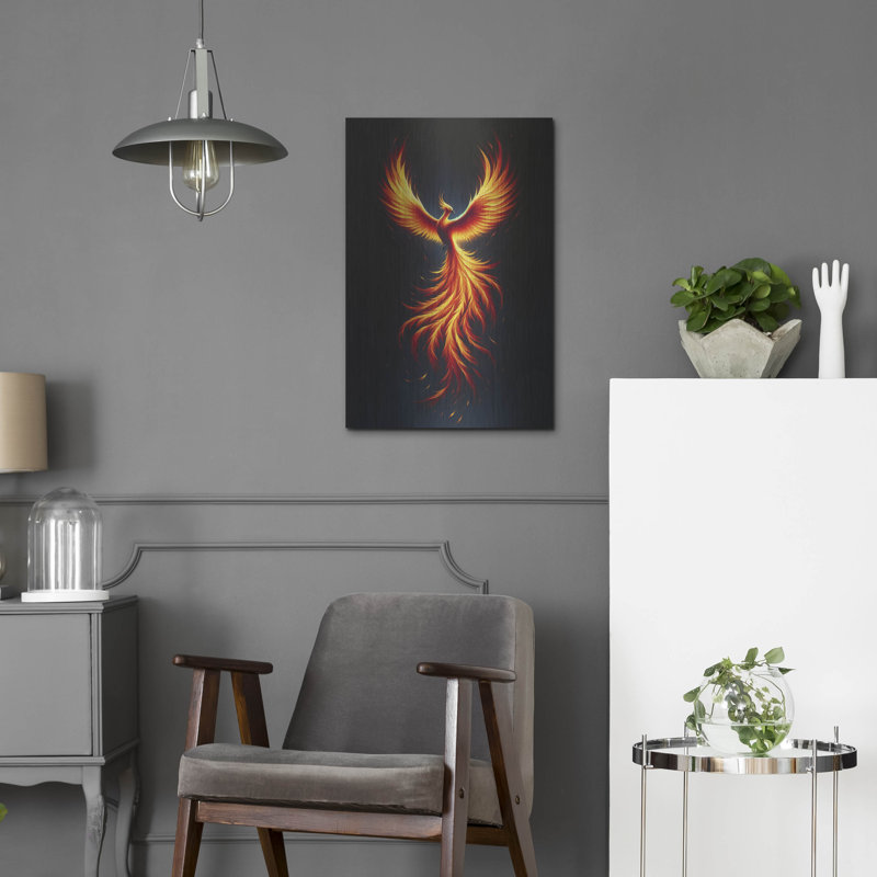 Art mural en métal Trinx «The Phoenix» par Andreas Magnusson, H 24 po x l 16 po
