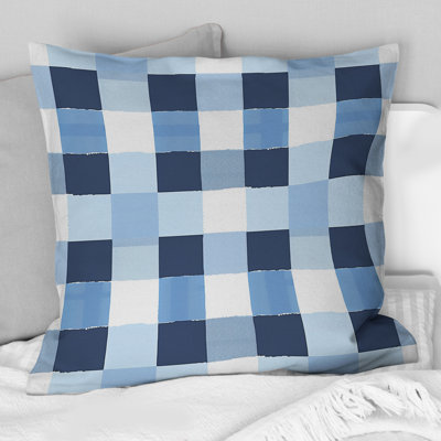 Imprimé vichy bleu et blanc II - Coussin moderne