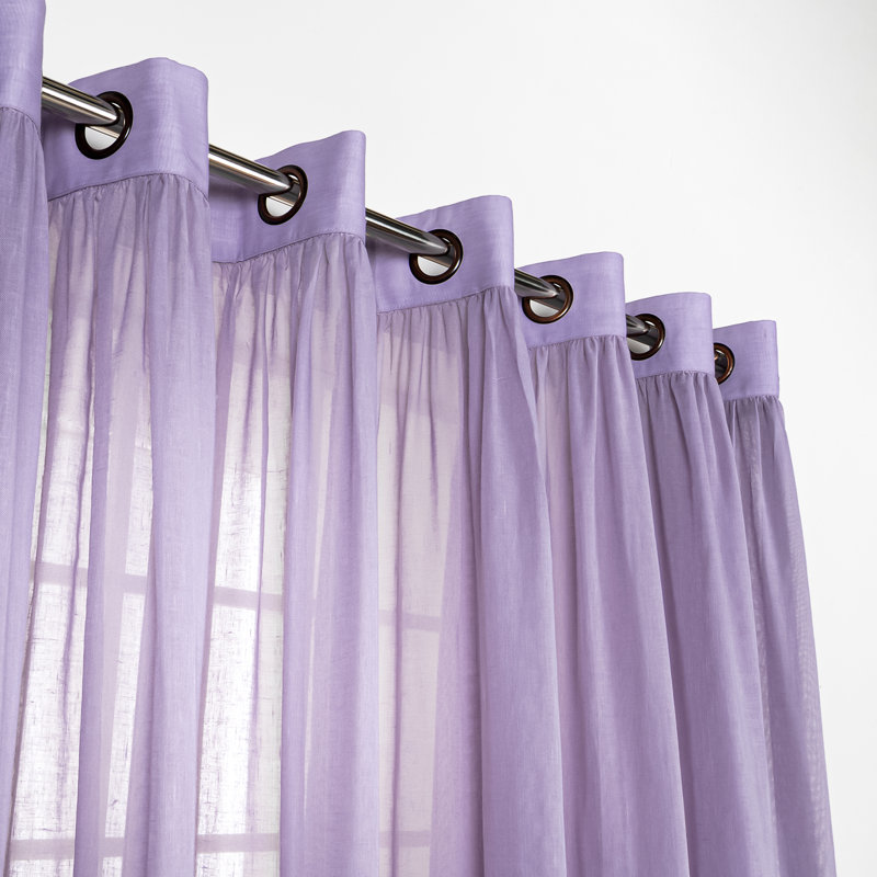 Rideaux semi-transparents avec œillets , L 52 po x L 96 po, Lilas