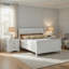 Ensemble de chambre double pleine grandeur, finition blanche, ensemble 2 pièces avec lit et 1 table de chevet-127337315-132615631