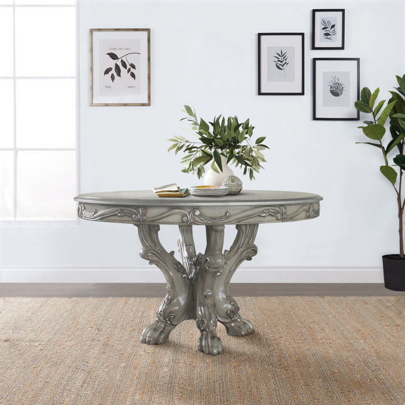 Anastasia Vintage Bone White Round Dining Table