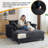 Corduroy Upholstered Convertible Sleeper Sofa with Toss Pillows -1520154634