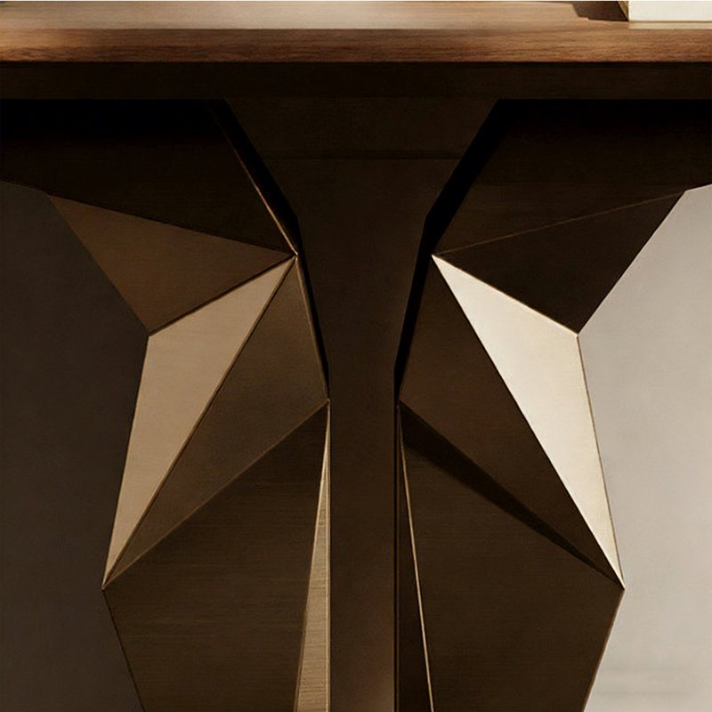 Modern-style solid wood console table, 33.4" H x 47.2" W x 13.7" D
