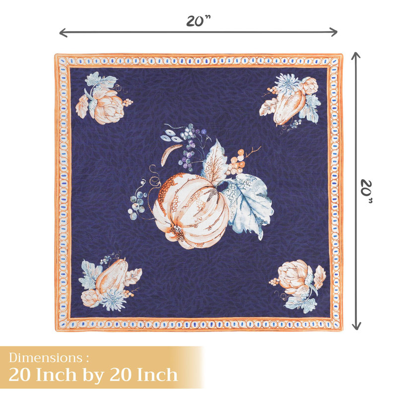 Serviettes de table Maison d'Hermine Pumpkin Blues 100 % coton - 51 x 51 cm