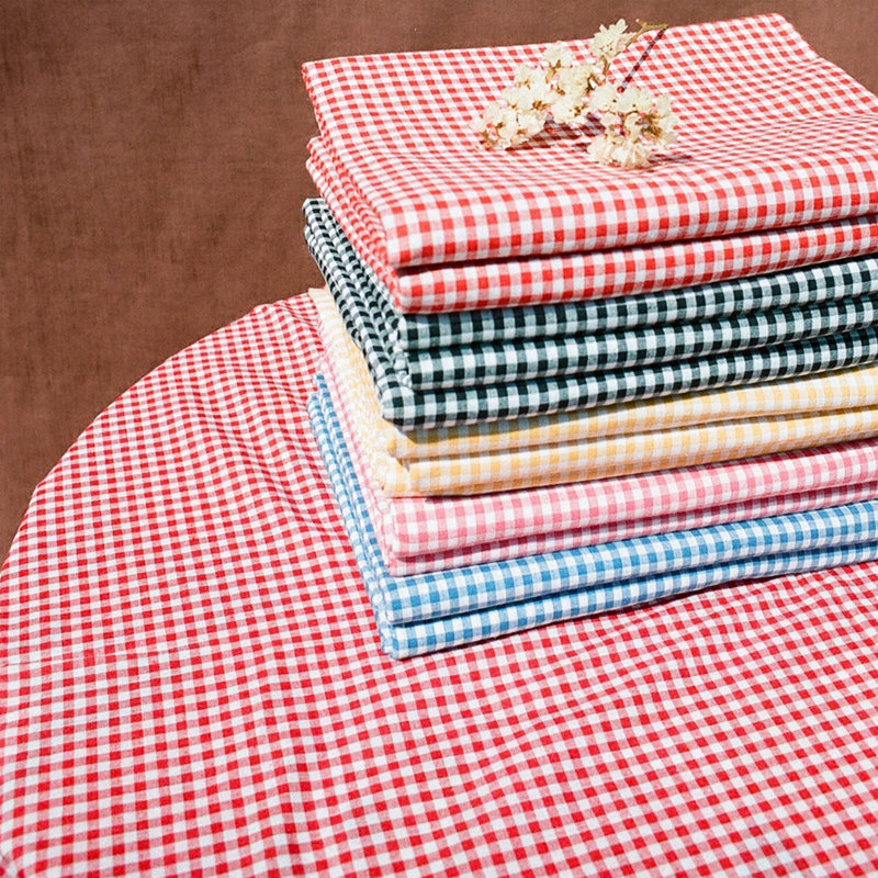 Cotton Checkered Tablecloth - Red, Red