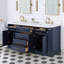 Palace 60" Carrara Quartz Countertop Bath Vanity in Monarch Blue with Mirror-503446768