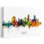 «Boston Watercolor Skyline Abstract Contemporary City Architecture», art mural-1219021374
