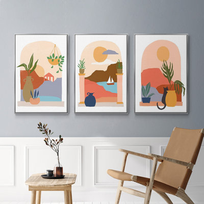 «Paper Scene I», ensemble de 3 reproductions sur toile
