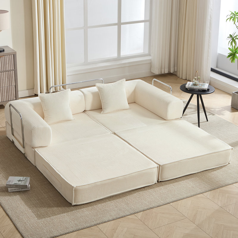 Canapé-lit modulaire à deux places Boneless, Beige