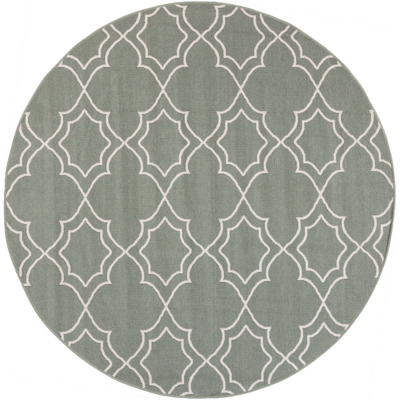Amato Geometric Indoor Rug, Round 7'3"