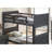 Solid Hardwood Transitional Twin Over Bunk Bed In Charcoal Brown, Reversible , Slat Design, Panel Headboard And , Insert Lock Joint, Bedroom Furniture With Brown Wood Construction, & Convertible