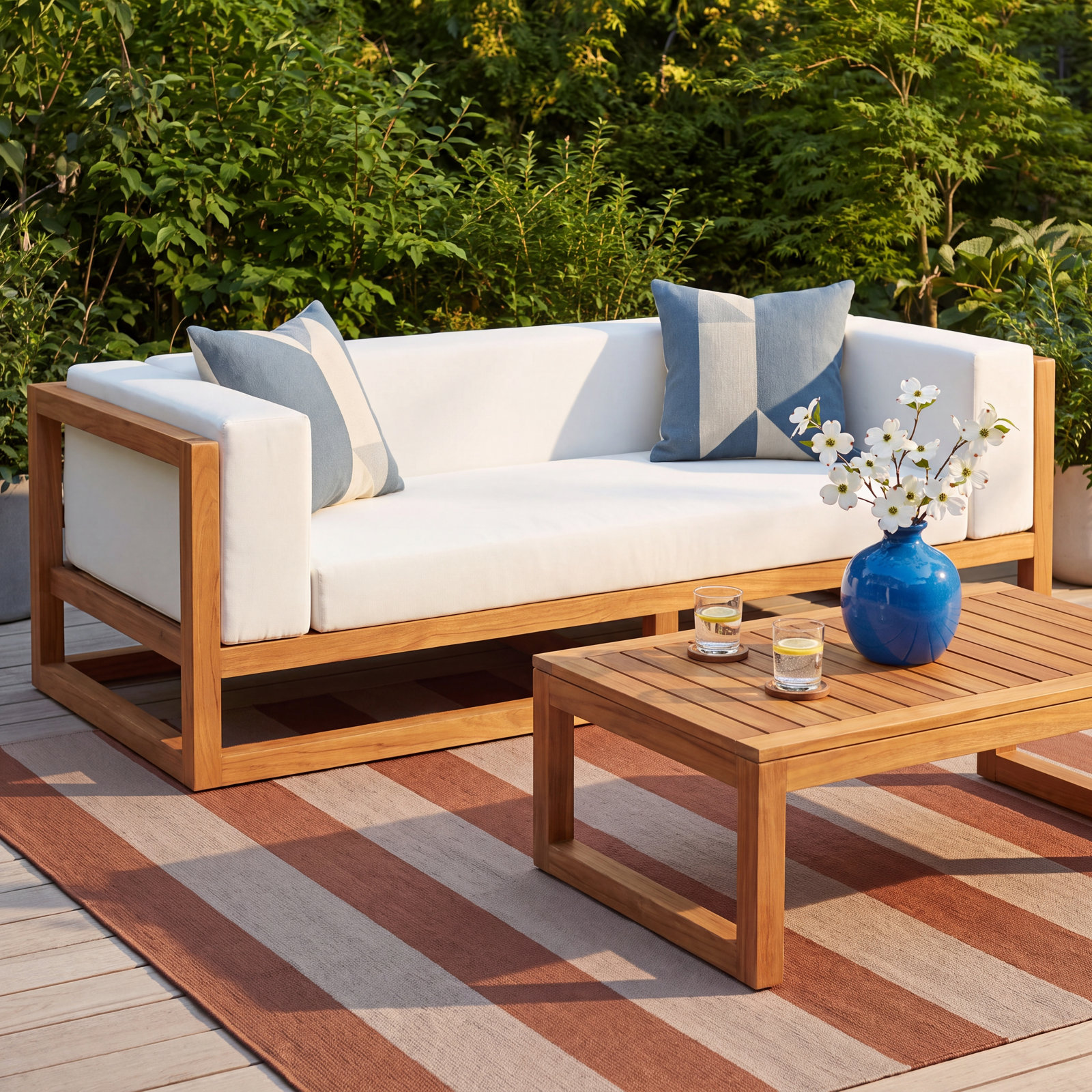 Newbury 72" Teak Patio Sofa