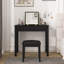 Bureau de coiffeuse multifonctionnel avec éclairage réglable à 3 niveaux, miroir rabattable et rangement pour un bureau à domicile compact